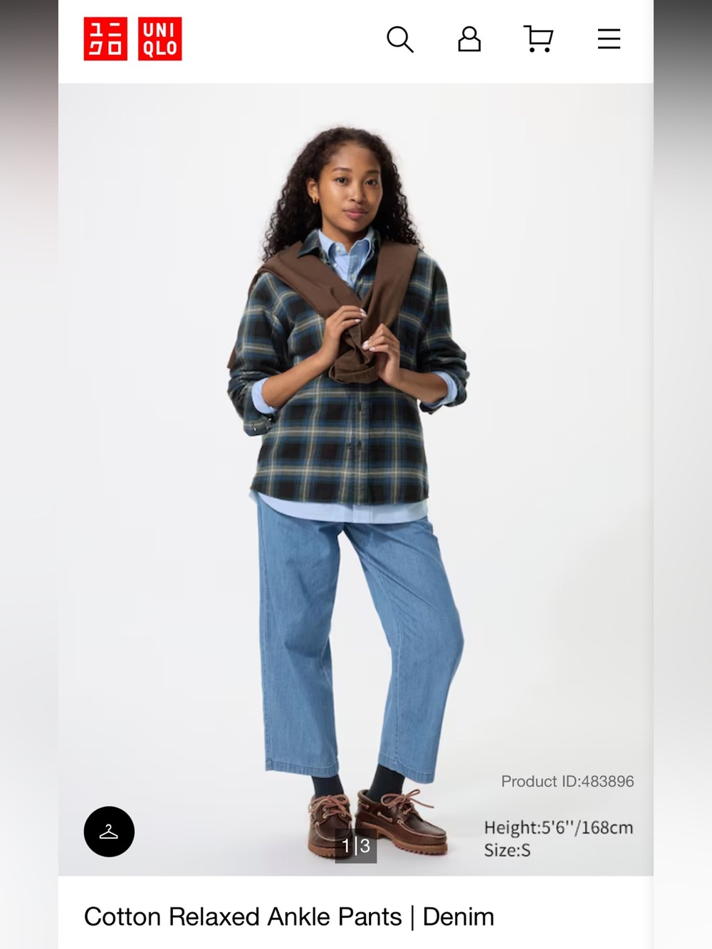 Uniqlo relaxed cotton ankle pants